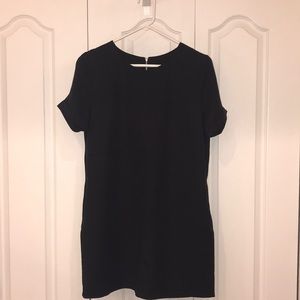 Black shift dress with pockets